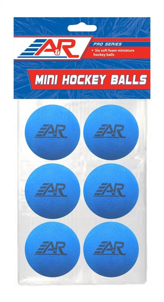 A&R Sports 6 Pack Mini Foam, Knee Hockey 2" Diameter Balls, Blue