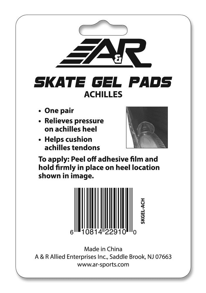 A&R Sports Hockey Skate Achilles Gel Pads, (1) Pair, Easily Attach to Skates