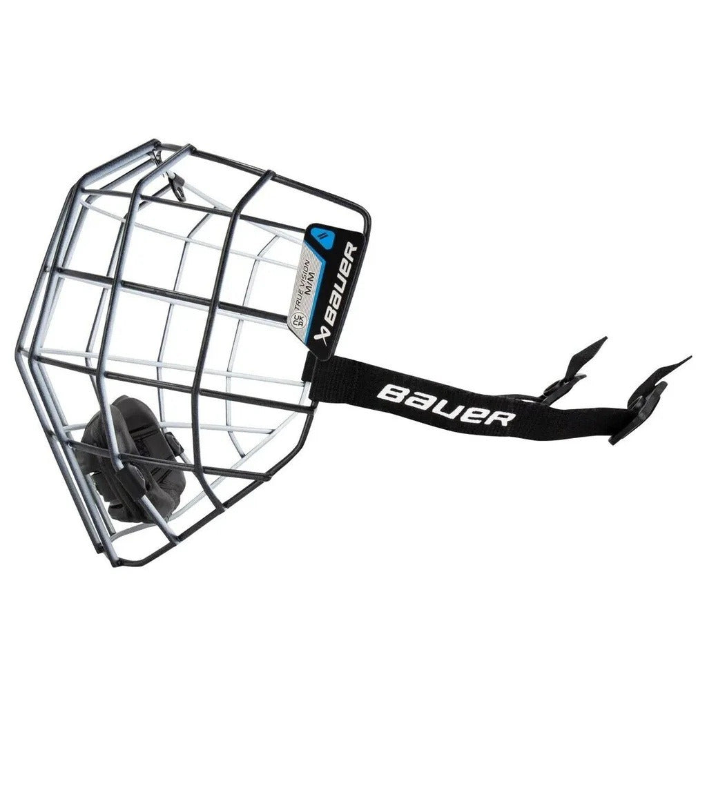 Bauer II Hockey Helmet Face Mask Steel Cage | I2 (Black Outside/White Inside)