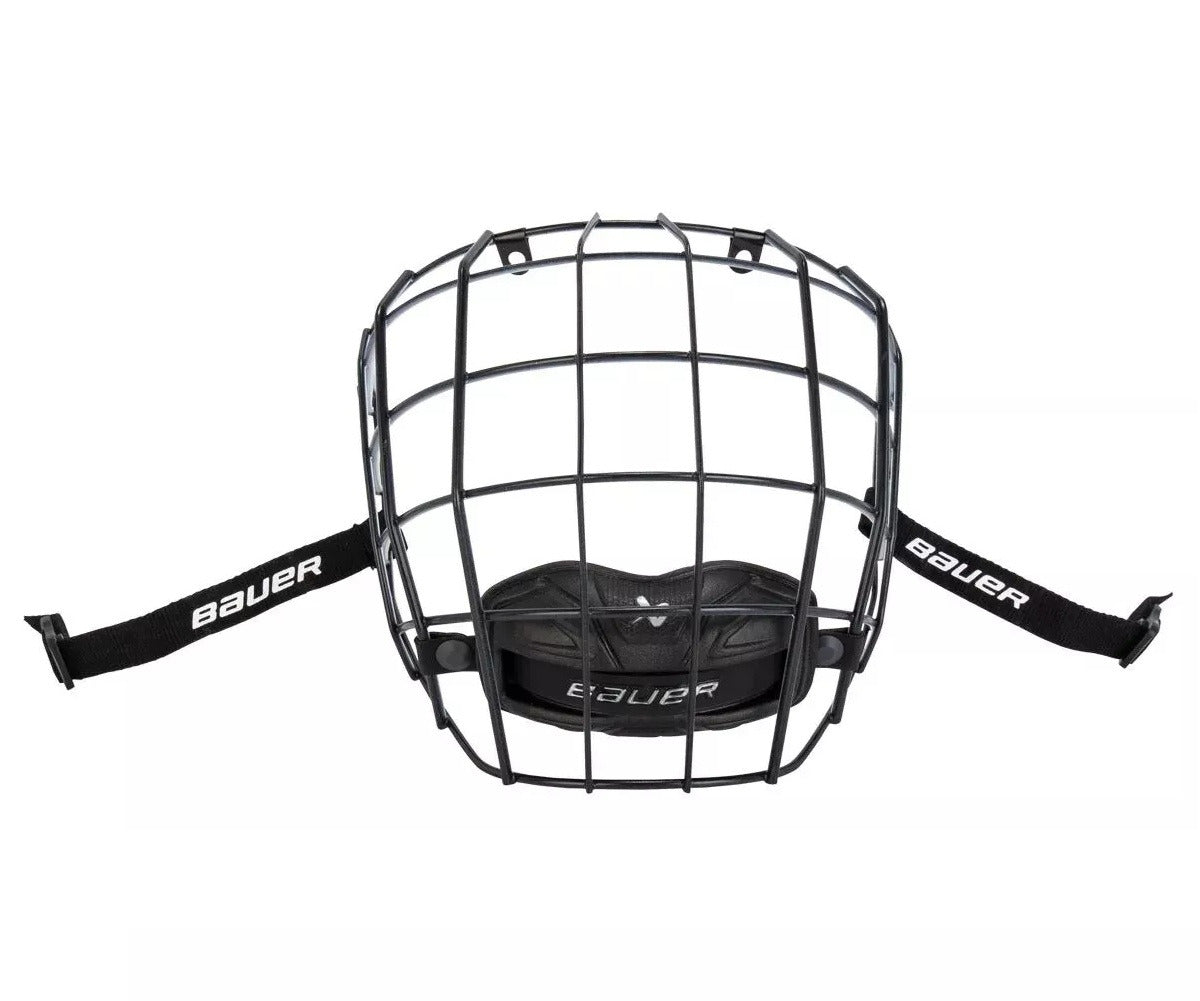 Bauer II Hockey Helmet Face Mask Steel Cage | I2 (Black Outside/White Inside)