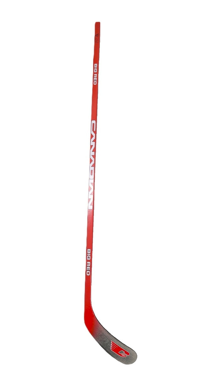 Canadian Big Red Junior Wood Hockey Sticks | 50 Flex, ABS Off-Ice Blade | 3 Pack