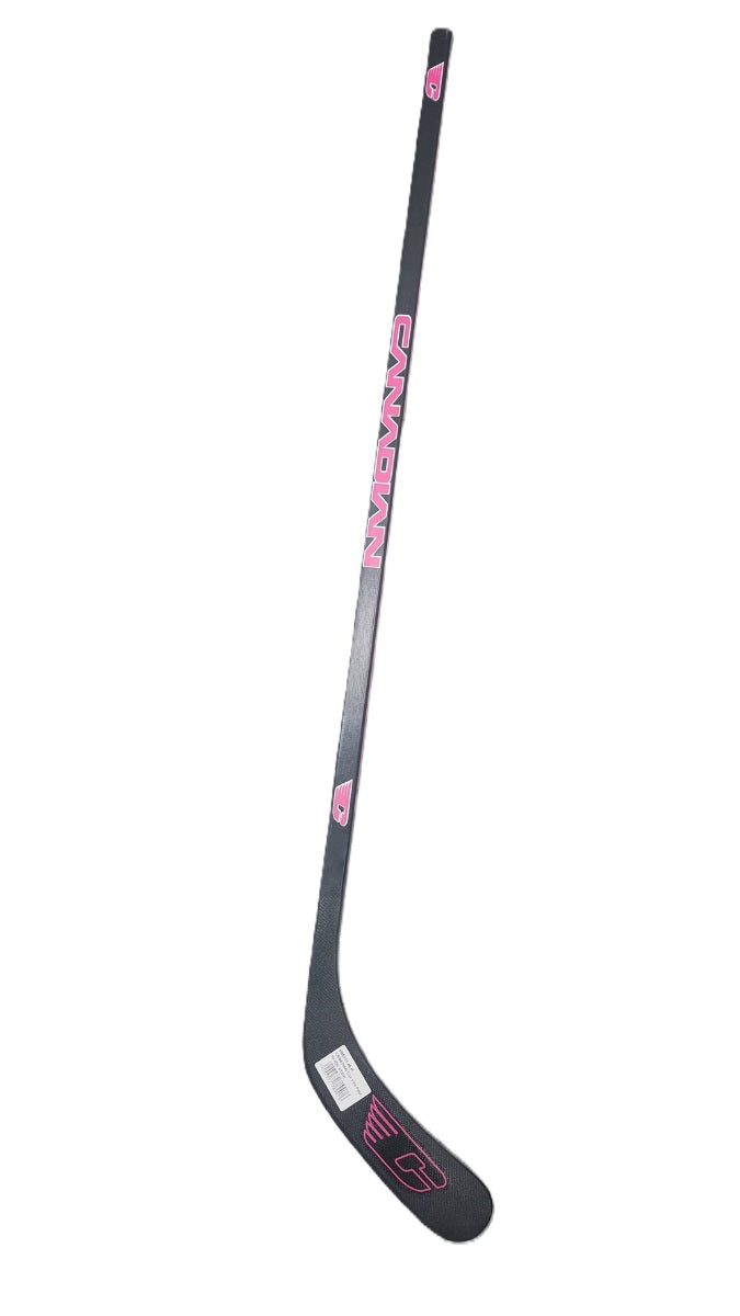 Canadian C34 1-Piece Wood Hockey Sticks - Youth | 30 Flex | Black/Pink | 3 Pack
