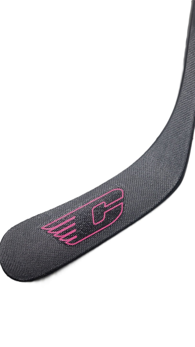 Canadian C34 1-Piece Wood Hockey Sticks - Youth | 30 Flex | Black/Pink | 3 Pack