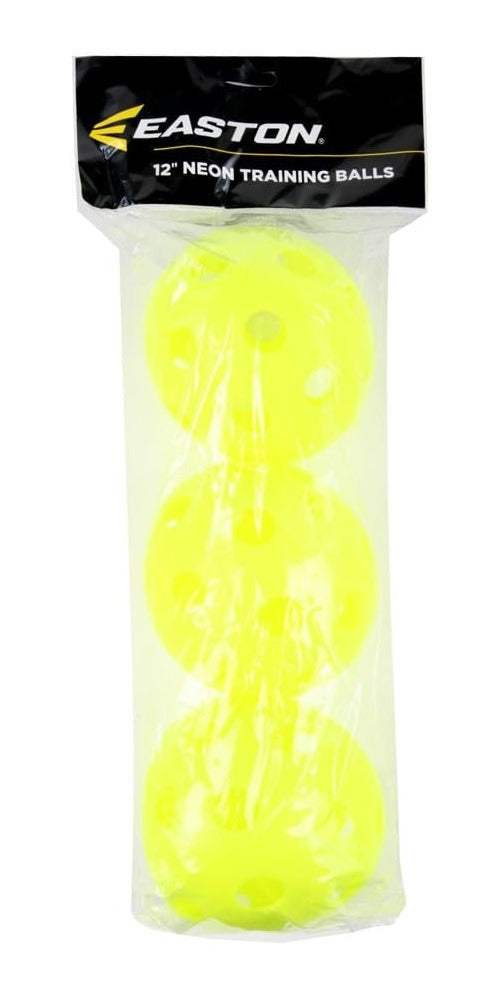 Easton 12" Plastic Training Softballs, Neon Yellow | 3 Pack