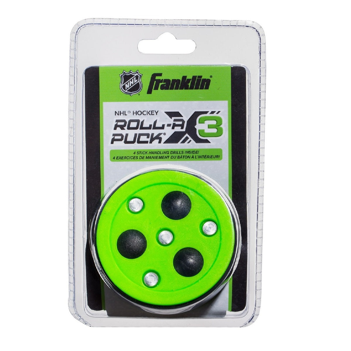 Franklin NHL Street Hockey Roll-A Puck X3, Rolling Balls For Gliding, Green