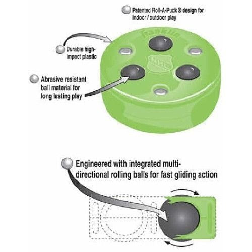 Franklin NHL Street Hockey Roll-A Puck X3, Rolling Balls For Gliding, Green