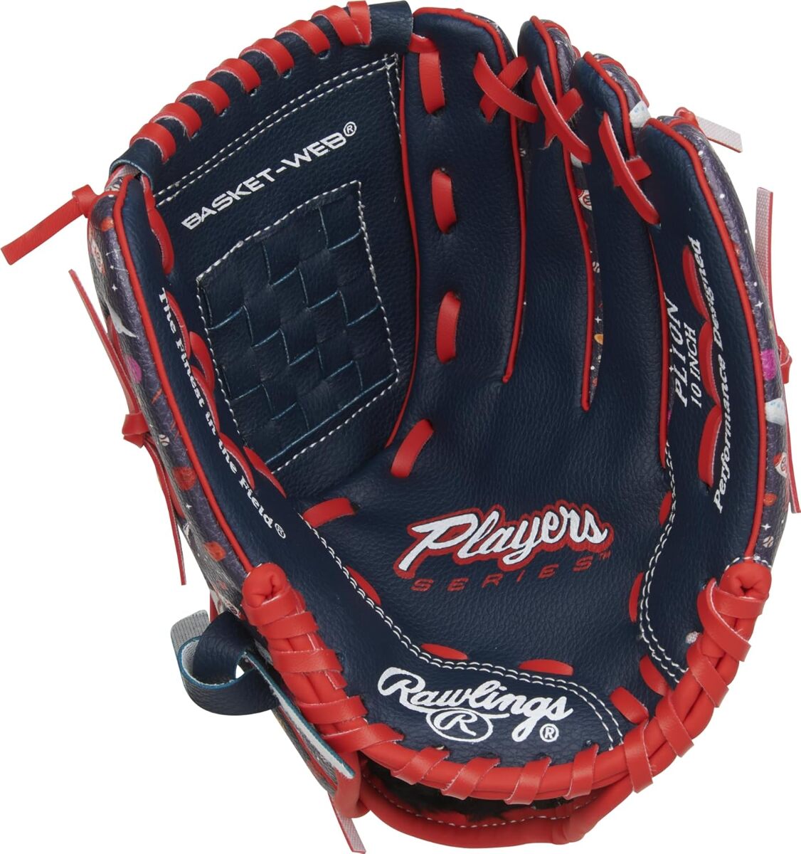 Rawlings | PLAYERS SERIES Youth Baseball Glove | 10" - Basket Web | Navy/Space