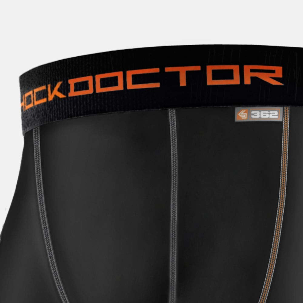 Shock Doctor MEN'S Core Hockey COMPRESSION SHORTS - BioFlex Cup, Sock Tabs