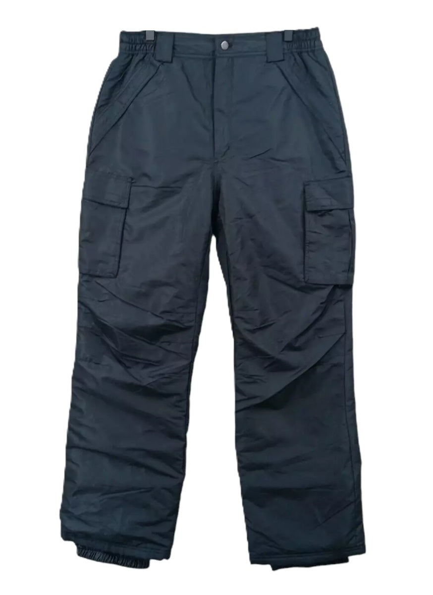 Sportcaster Boy's Insulated Cargo Snowboard Snow Pants - Black, Youth