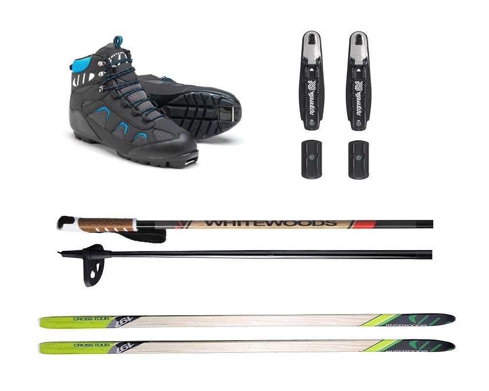 Whitewoods Adult NNN Cross Country Ski Package, 177cm (for Skiers 121-150 lbs.)